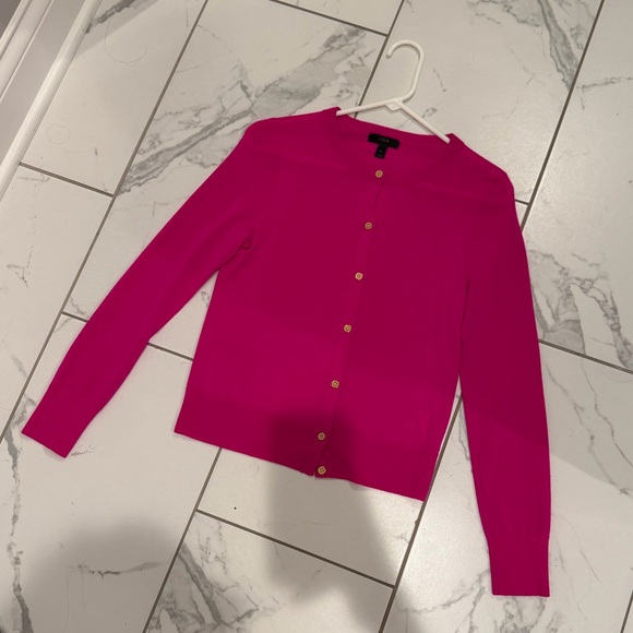 J. Crew Vibrant Pink Button-Up Cardigan - Picture 2 of 6